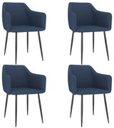 vidaXL Eetkamerstoelen 4 st stof blauw