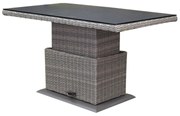 Miami–Florida lounge-diningtafel 140x85xH47-71 cm in hoogte verstelbaar grijs