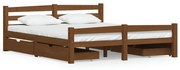 vidaXL Bedframe met 4 lades massief grenenhout honingbruin 160x200 cm