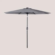 Parasol Ø270 Cm Met Licht In Stof En Staal Uzombras Grijs – Antraciet - Sklum