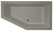 Xenz Society 160 ligbad - 160x90cm - met overloop - zonder afvoer - Hoekopstelling rechts - Acryl - Cement mat 6882-06