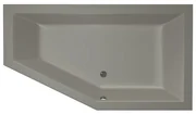 Xenz Society 160 ligbad - 160x90cm - met overloop - zonder afvoer - Hoekopstelling rechts - Acryl - Cement mat 6882-06