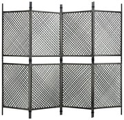 vidaXL Kamerscherm met 4 panelen 240x200 cm poly rattan antraciet