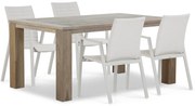 Tuinset 4 personen 165 cm Aluminium/textileen Taupe Osmen Joliet/Brighton