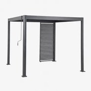 Bioclimatische Aluminiumpergola Met Lamellen En Druvia-paneel Grijs – Grafiet & Pergola Van 3x3 M Met 1 Paneel Van 90,5 Cm - Sklum