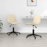 vidaXL Eetkamerstoelen draaibaar 2 st fluweel crèmekleurig