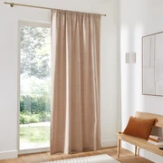 Gordijn in fluweel met aangerimpeld biesje, Velvet
