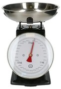 Keukenweegschaal, metaal, zwart, 3 kg