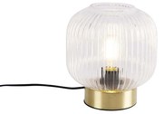 Art Deco tafellamp messing met glas - Karel Art Deco E27 rond Binnenverlichting Lamp