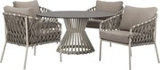 Amalfi Pasadena low dining tuinset 5 delig zand