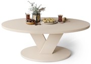 LOVA Beige (Champagne) - OVALE SALONTAFEL 110x60 cm MODERNE KOFFIETAFEL