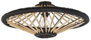 Oosterse plafondlamp bamboe met zwart 60 cm - Evalin