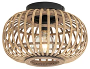 Oosterse plafondlamp zwart met bamboe - AmiraOosters E27 rond Binnenverlichting Lamp