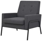 vidaXL Fauteuil staal en stof donkergrijs