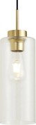 Art Deco hanglamp goud met helder glas voor railsysteem 1-fase - Iconic Laura