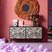 Kare Design Zebra Design Dressoir Zwart Wit Zebra - 160x40x80cm.