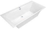 Villeroy & Boch Squaro Edge 12 bad quaryl rechthoekig 190x90x45cm incl. poten en afvoer /overloopcombinatie wit UBQ190SQE2DV-01