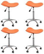 vidaXL Eetkamerstoelen draaibaar 4 st kunstleer oranje