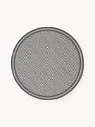 Ronde outdoor dubbelzijdig vloerkleed Reddy met ruitjesmotief