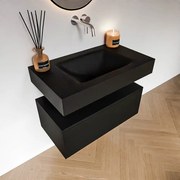 Zaro Alan badmeubel 80cm urban 1 lade met vrijhangende wastafel cloud midden zonder kraangat urban