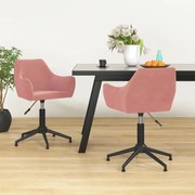 vidaXL Eetkamerstoelen draaibaar 2 st fluweel roze