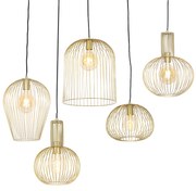 Set van 5 Design hanglampen goud - Wires Design E27 Binnenverlichting Lamp