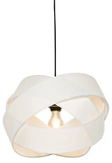Moderne hanglamp wit met zwart - Cloth