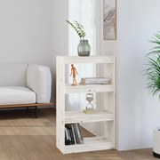 vidaXL Boekenkast/kamerscherm 60x30x103,5 cm massief grenenhout wit