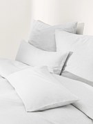 Flanellen dekbedovertrek Javon met fijne strepen