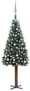 vidaXL Kerstboom met LED's en kerstballen smal 210 cm groen