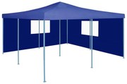 vidaXL Prieel inklapbaar met 2 zijwanden 5x5 m blauw