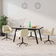 vidaXL Eetkamerstoelen draaibaar 4 st fluweel crèmekleurig