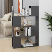 vidaXL Boekenkast/kamerscherm 80x24x124,5 cm spaanplaat grijs