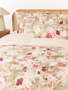 Katoensatijnen dekbedovertrek Anthea met bloemenpatroon