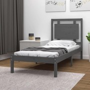 vidaXL Bedframe massief hout grijs 75x190 cm 2FT6 Small Single