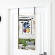 vidaXL Deurspiegel 40x80 cm glas en aluminium goudkleurig