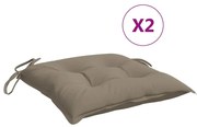 vidaXL Stoelkussens 2 st 50x50x7 cm stof taupe