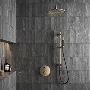 Saniclear Brass Pro inbouw regendouche met 30cm hoofddouche, wandarm en glijstang geborsteld messing rond