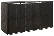 vidaXL Containerberging driedubbel 207x80x117 cm poly rattan zwart