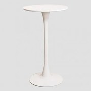 Ronde Hoge Tafel In Mdf En Metaal (ø60 Cm) Ivet Style Wit - Sklum