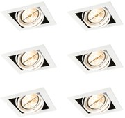 Set van 6 Inbouwspot wit AR111 verstelbaar - Oneon