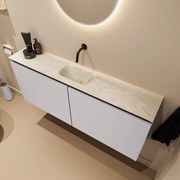 Mondiaz Ture DLux toiletmeubel 120cm cale met wastafel ostra midden zonder kraangat