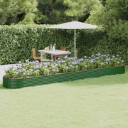 vidaXL Plantenbak 544x100x36 cm gepoedercoat staal groen