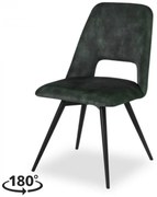 Eetkamerstoel - Malmo - Draaibaar - stof Velours Adore Hunter groen