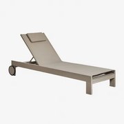 Set Van 2 Verstelbare Aluminium Ligstoelen Met Akelia-kussen Moka Bruin - Sklum