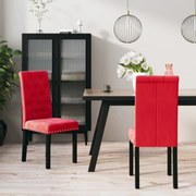 vidaXL Eetkamerstoelen 2 st fluweel wijnrood