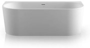 Plieger Kansas Halfvrijstaand bad - 180x80x60cm - met slotoverloop - met af- en overloopgarnituur - met poten - acryl - mat wit 0100-231WM