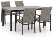 Diningset Manifesto  | 4 personen aluminium | Tuinset stapelbaar | 5-delig | Kees Smit Tuinmeubelen