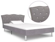 vidaXL Bedframe stof lichtgrijs 90x200 cm