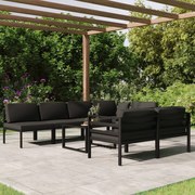 vidaXL 8-delige Loungeset met kussens aluminium antracietkleurig